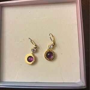 Michael Kors Gold and Purple Drop Earrings